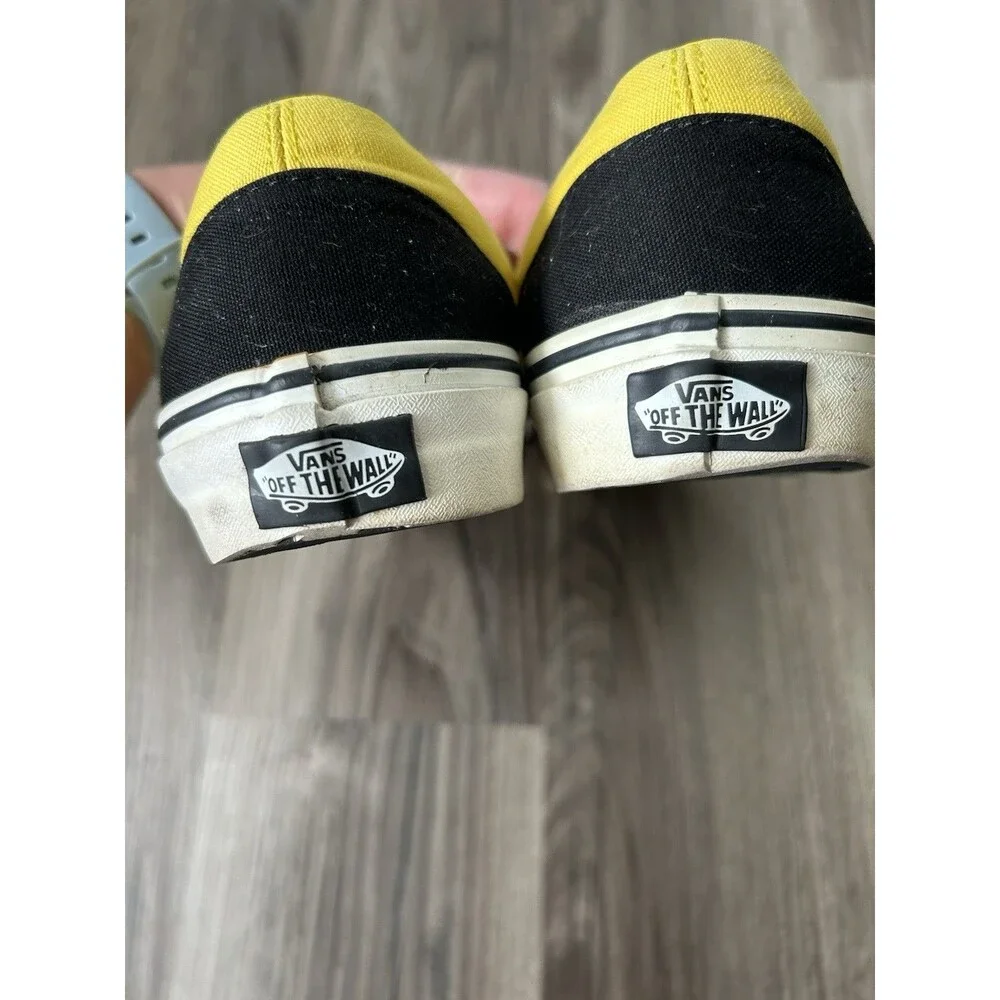 VANS Era Sneakers Black And Yellow Men’s 6 Women’s 7.5 Low Top Skate Shoes EUC